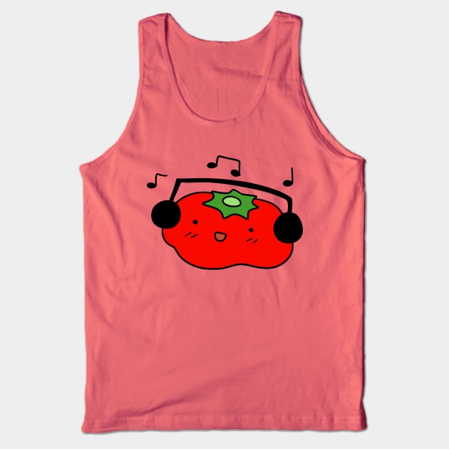 Tomato with Headphones Tank Top by saradaboru